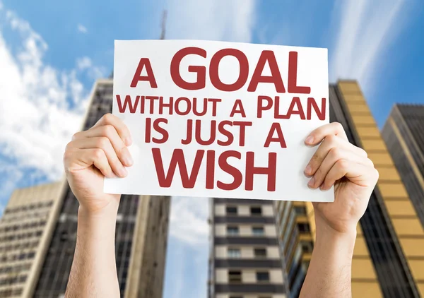 A Goal without a Plan is Just a Wish card — Stock Photo, Image