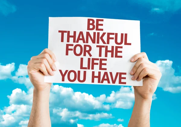 Být vděčný za život máte kartu — Stock fotografie