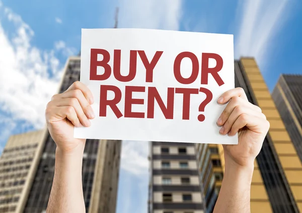 Buy or Rent? card — Stock Photo, Image