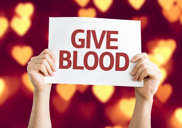 Give Blood card — Stock Photo, Image