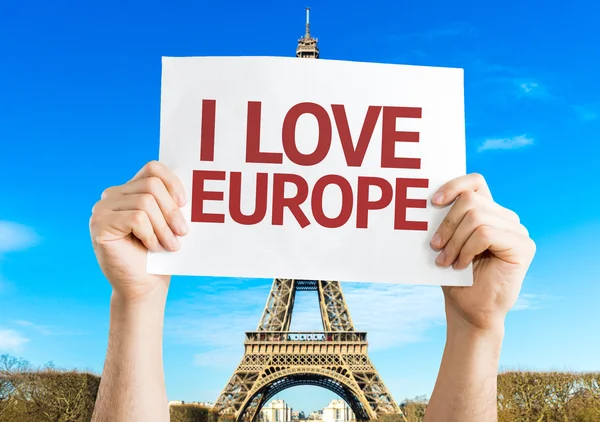 मी युरोप कार्ड प्रेम — स्टॉक फोटो, इमेज