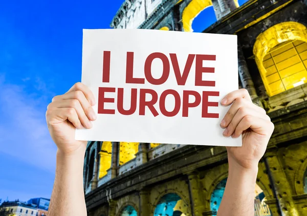 Me encanta la tarjeta Europa — Foto de Stock