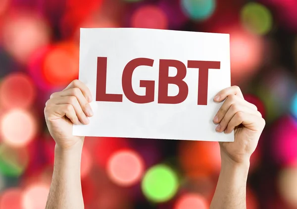 Tarjeta LGBT con fondo colorido — Foto de Stock