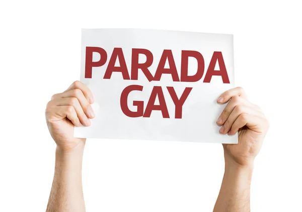 Карточка гей-парада (на португальском) — стоковое фото