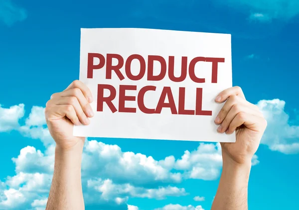 Recall produktkort — Stockfoto