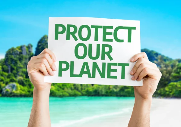 우리의 행성 카드를 보호 — 스톡 사진