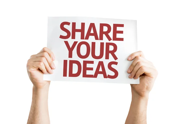 Compartilhe seu cartão de ideias — Fotografia de Stock