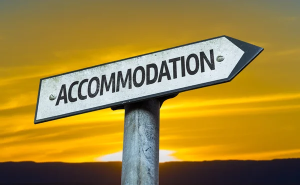 Text:Accommodation on sign — Stock Photo, Image