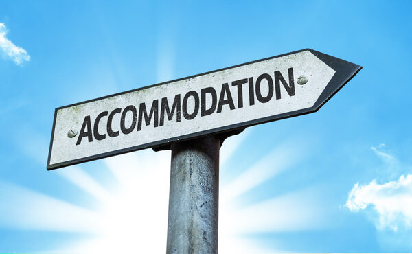 Text:Accommodation on sign