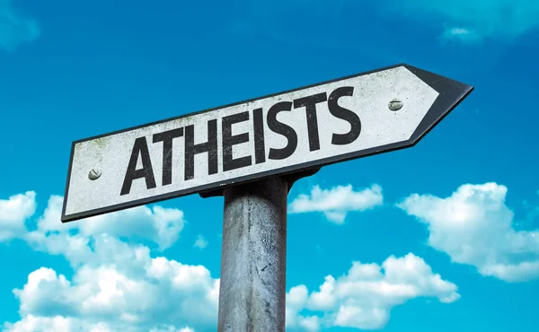 Text: Atheisten auf Schild — Stockfoto