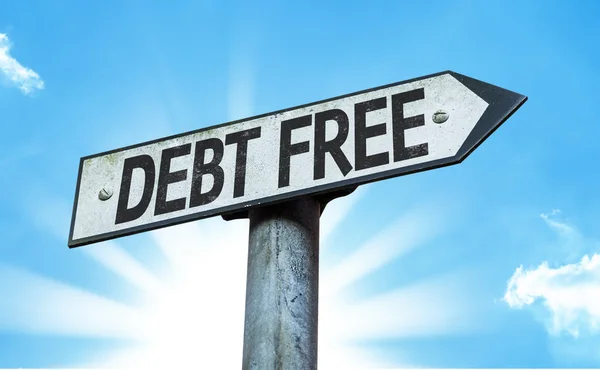 Sinal livre de dívida — Fotografia de Stock