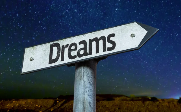 Text:Dreams  on sign — Stock Photo, Image