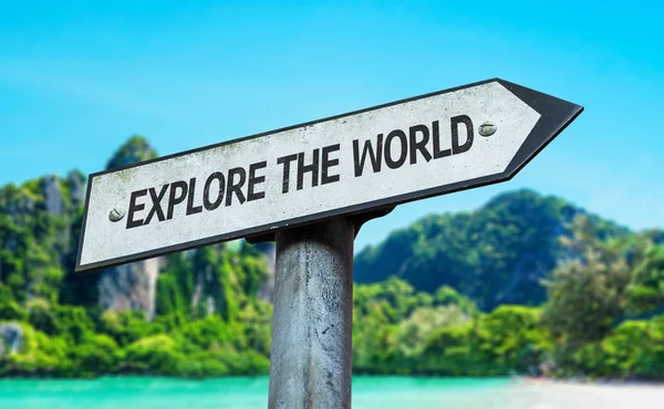 Explore the World sign — Stock Photo, Image