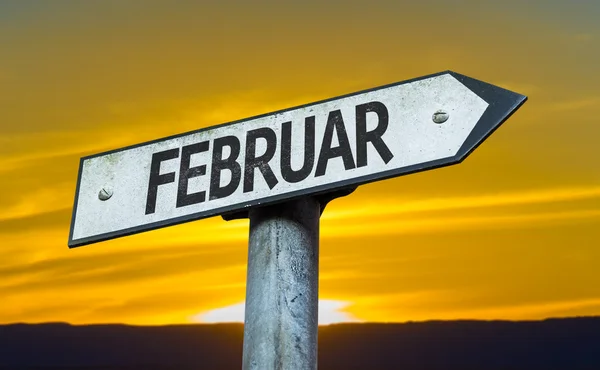 Febrero (en alemán) signo — Foto de Stock