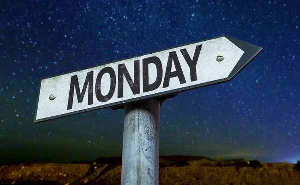 Monday sign at night — Stock Photo, Image