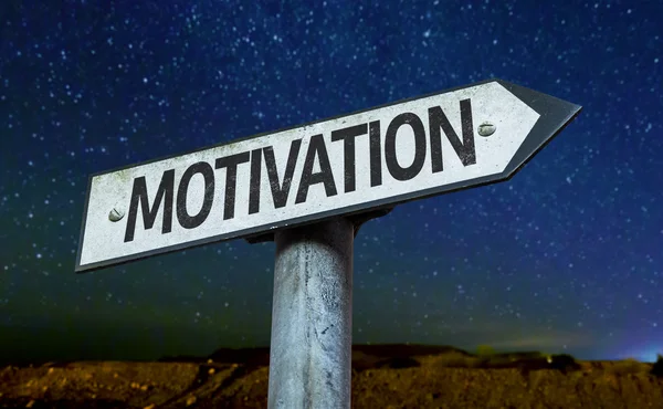 Motivation sign at night — Stock Photo, Image