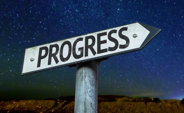 Texto Signo de progreso — Foto de Stock