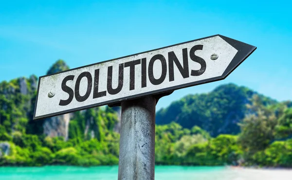 Text Solutions on sign — Stock Photo, Image