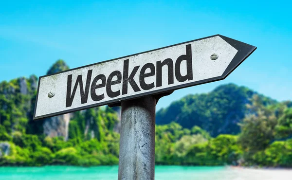 Testo Weekend sul cartello — Foto Stock