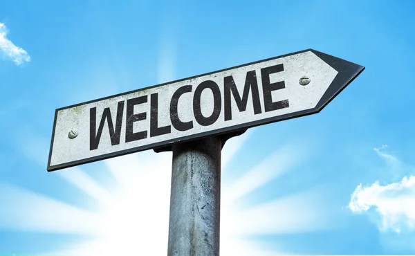 Text Welcome   on sign — Stock Photo, Image