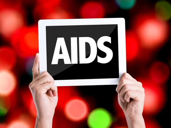 Tablet pc con testo AIDS — Foto Stock