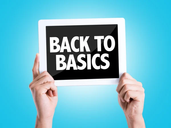 Tablet pc met tekst: Back to Basics — Stockfoto