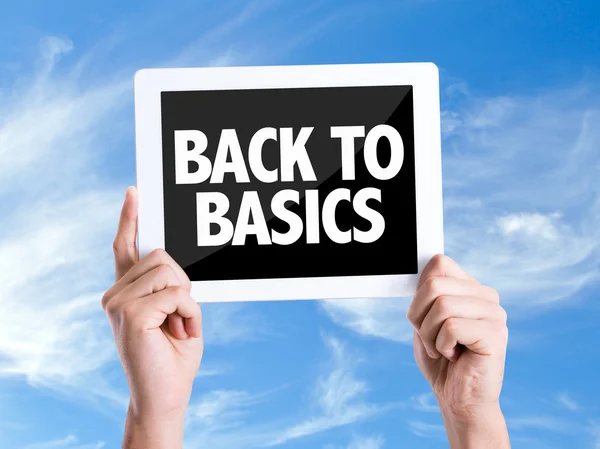 Tablet pc met tekst: Back to Basics — Stockfoto