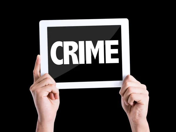 Tablet pc with text Crime — Stock Photo, Image