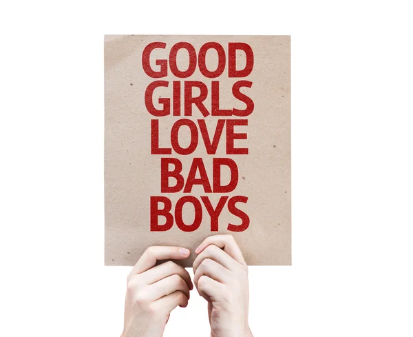 İyi bir kız aşk kötü erkek kart — Stok fotoğraf