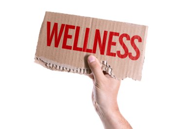 Wellness card in hand clipart