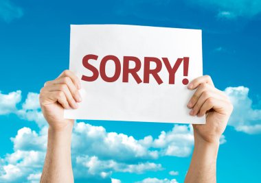 Sorry! card in hands clipart
