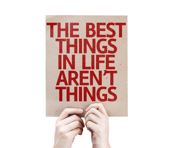 The Best Things in Life Aren't Things card — Stock Photo, Image