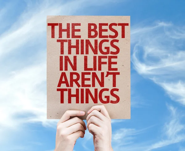 The Best Things in Life Aren't Things card — Stock Photo, Image