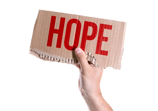 Tarjeta Hope en la mano — Foto de Stock