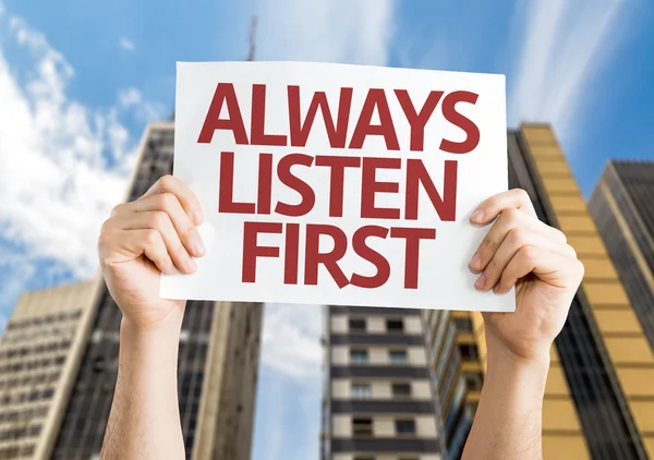 Always Listen First card — Stock Photo, Image