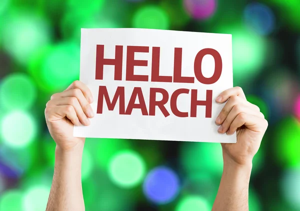 Hello March card — Stock Photo, Image