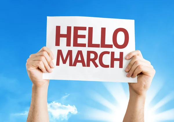Hello March card — Stock Photo, Image