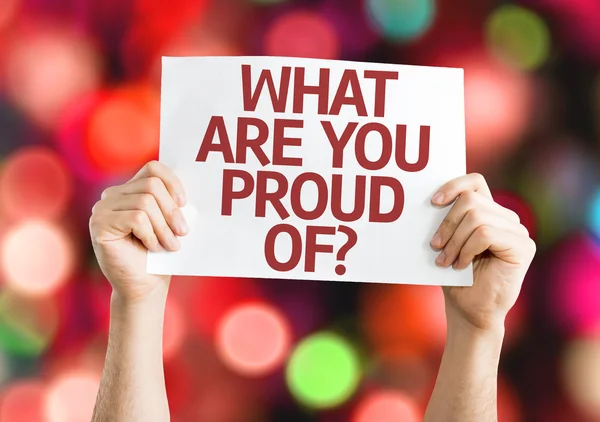 What Are You Proud Of? card — Stock Photo, Image