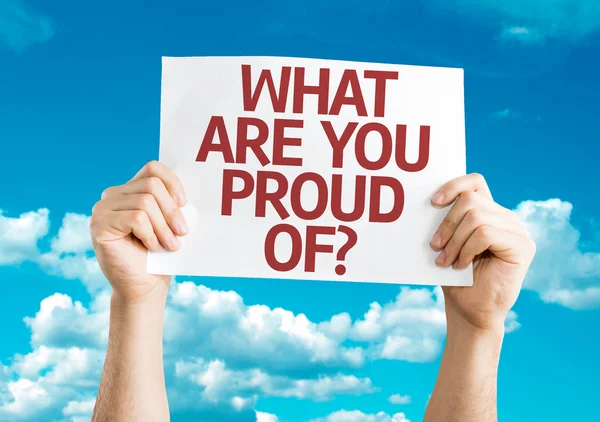 Di cosa sei orgoglioso? carta — Foto Stock