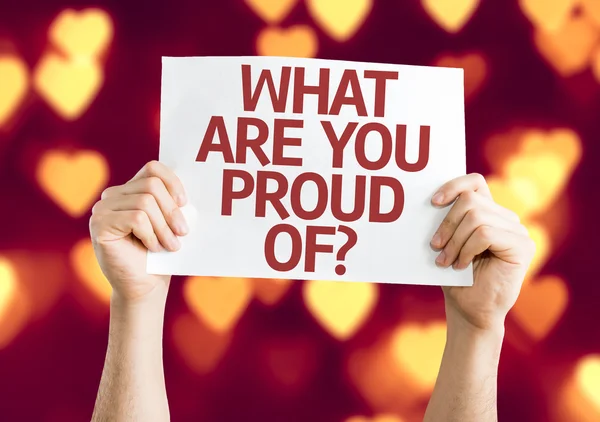 What Are You Proud Of? card — Stock Photo, Image