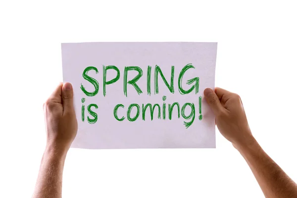 De lente is Coming kaart — Stockfoto