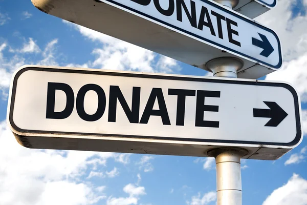 Donate direction sign — Stock Photo, Image