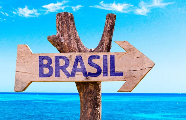 Brazil wooden sign — Stock Photo, Image