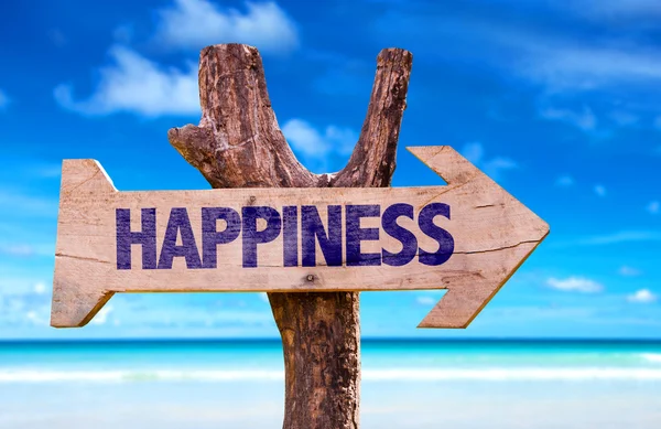 Happiness wooden sign — Stock Photo, Image