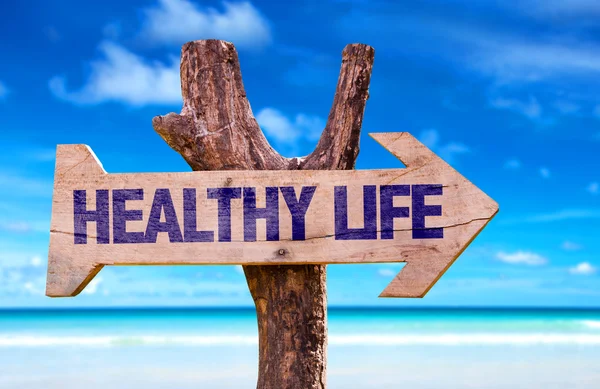 Healthy Life wooden sign — Stock Photo, Image