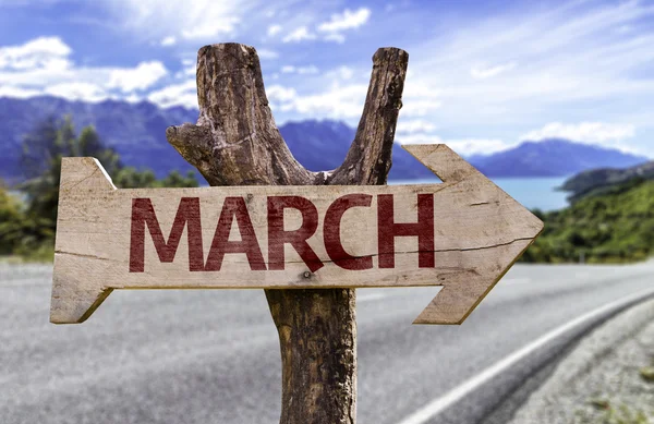 March sign with arrow — Stock Photo, Image