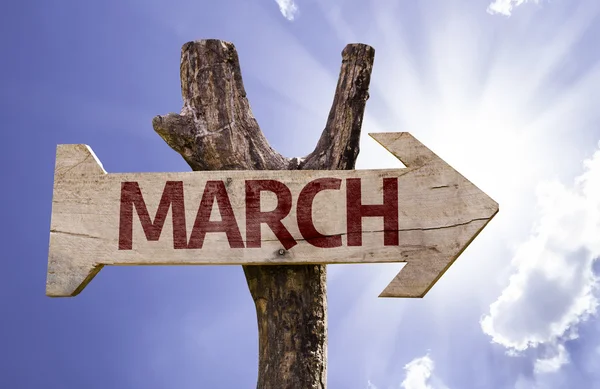 March sign with arrow — Stock Photo, Image