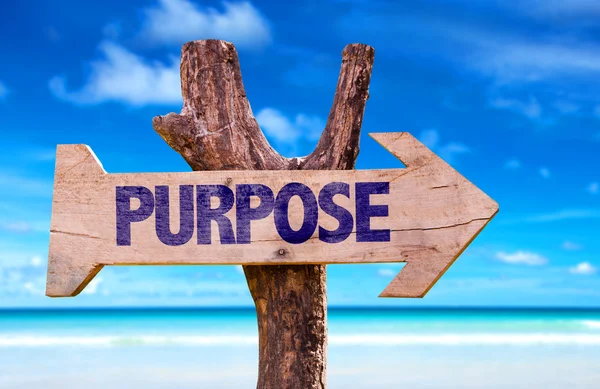 Purpose wooden sign — Stock Photo, Image