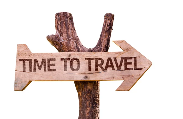 Time to Travel wooden sign — Stock Photo, Image