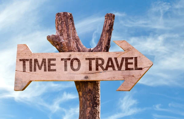 Time to Travel wooden sign — Stock Photo, Image